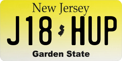 NJ license plate J18HUP