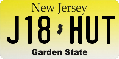NJ license plate J18HUT
