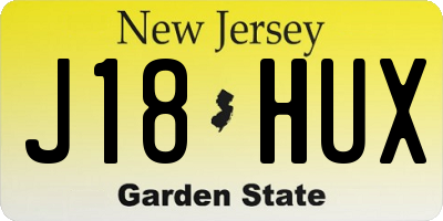 NJ license plate J18HUX