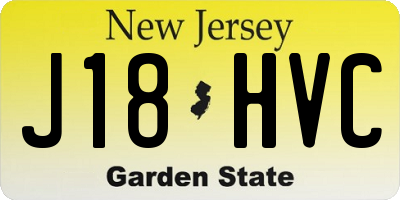 NJ license plate J18HVC
