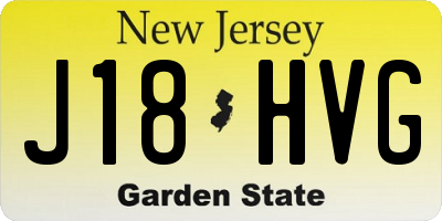 NJ license plate J18HVG