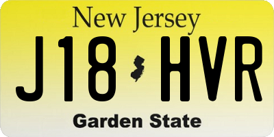 NJ license plate J18HVR