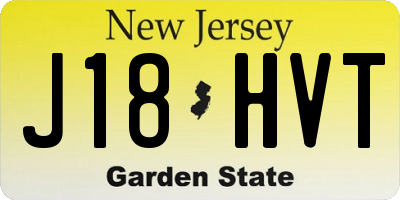 NJ license plate J18HVT