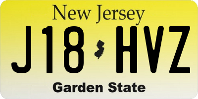 NJ license plate J18HVZ