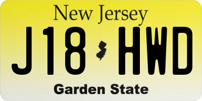 NJ license plate J18HWD