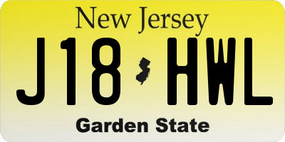 NJ license plate J18HWL