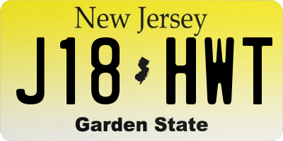 NJ license plate J18HWT