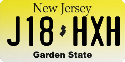 NJ license plate J18HXH