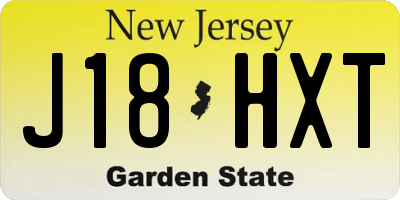 NJ license plate J18HXT