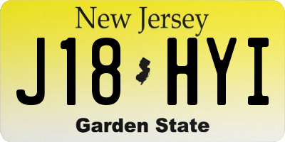 NJ license plate J18HYI