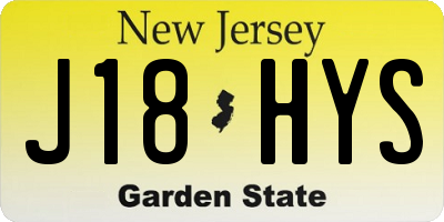 NJ license plate J18HYS