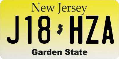 NJ license plate J18HZA