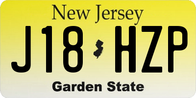 NJ license plate J18HZP