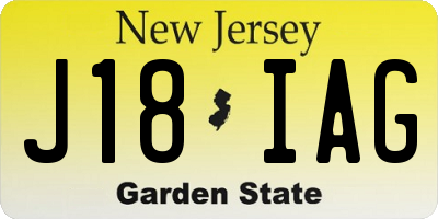 NJ license plate J18IAG