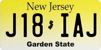 NJ license plate J18IAJ
