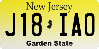 NJ license plate J18IAO