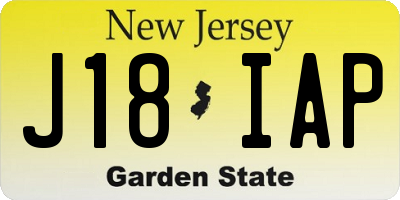 NJ license plate J18IAP