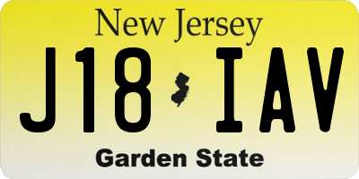 NJ license plate J18IAV
