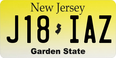 NJ license plate J18IAZ
