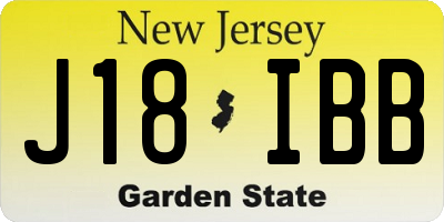 NJ license plate J18IBB
