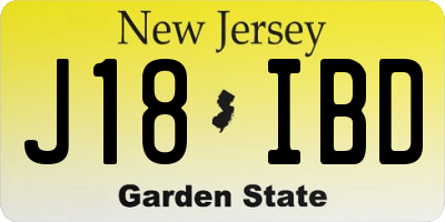 NJ license plate J18IBD