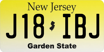 NJ license plate J18IBJ