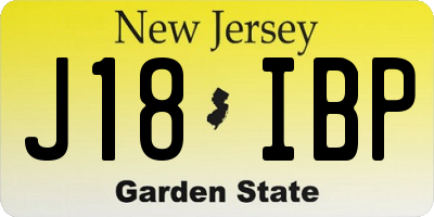 NJ license plate J18IBP