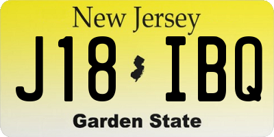 NJ license plate J18IBQ