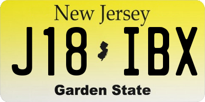 NJ license plate J18IBX