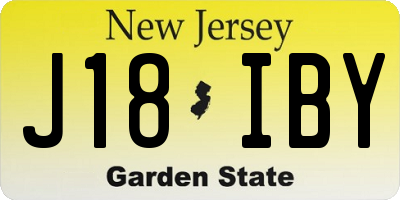 NJ license plate J18IBY
