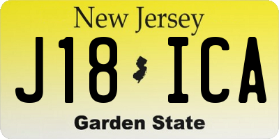 NJ license plate J18ICA