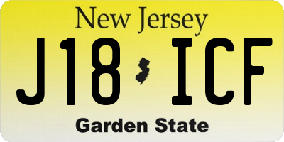 NJ license plate J18ICF