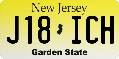 NJ license plate J18ICH