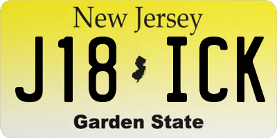 NJ license plate J18ICK