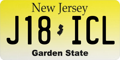 NJ license plate J18ICL