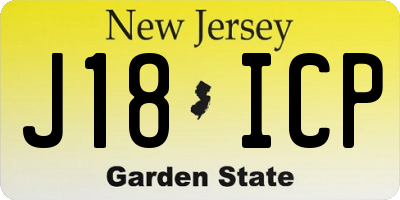 NJ license plate J18ICP