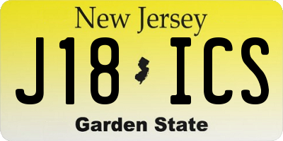 NJ license plate J18ICS