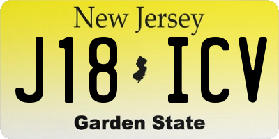 NJ license plate J18ICV