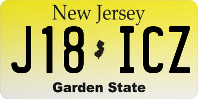 NJ license plate J18ICZ