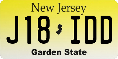 NJ license plate J18IDD