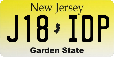 NJ license plate J18IDP