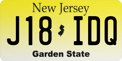 NJ license plate J18IDQ