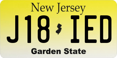 NJ license plate J18IED
