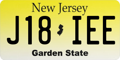 NJ license plate J18IEE