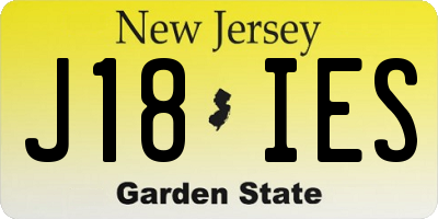NJ license plate J18IES