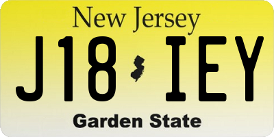 NJ license plate J18IEY