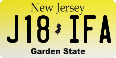 NJ license plate J18IFA