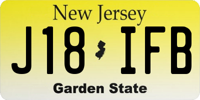 NJ license plate J18IFB