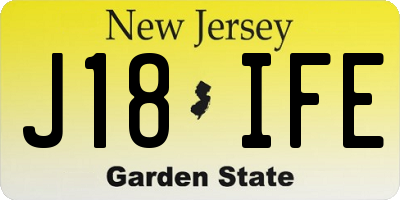 NJ license plate J18IFE