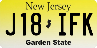 NJ license plate J18IFK